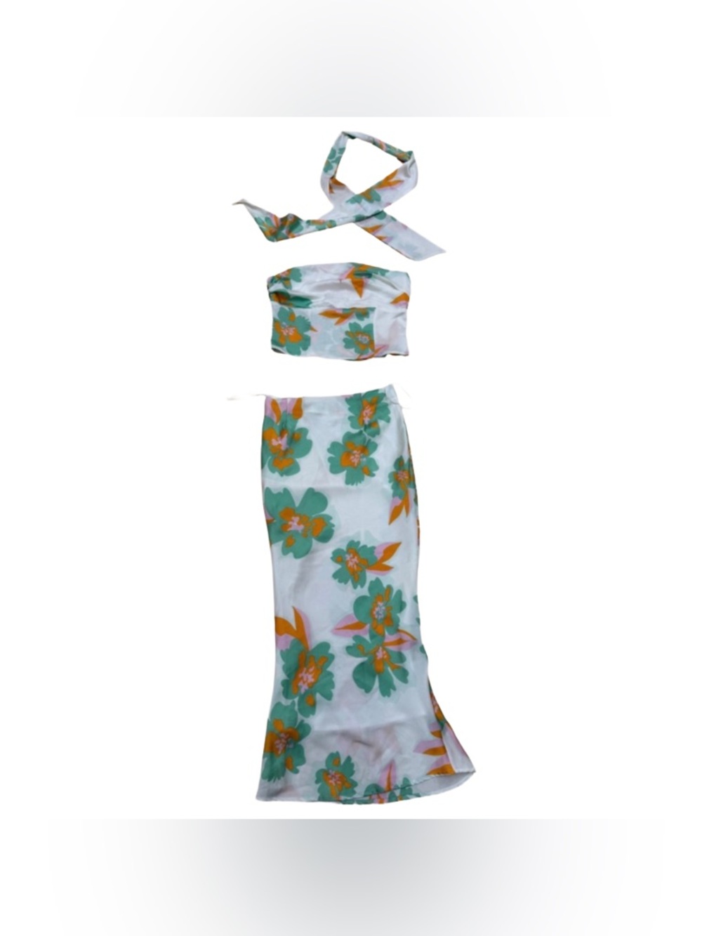 NWOT Fashion Boutique Floral Satin Set
